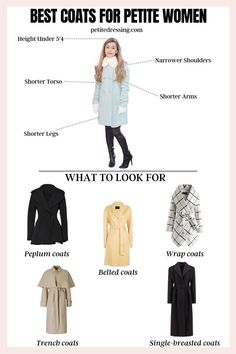 The Complete Coat Guide for Petite Women Winter Outfits Short Women, Styles For Petite Women, Coat Outfits For Women, Coat Guide, Rectangle Body Shape, Classic Coats, Woman Standing, Petite Women, Coat Outfits