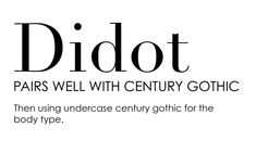 the words didot are in black and white