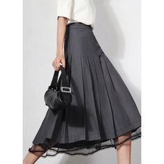 Brand Name: LizakoshtMaterial: PolyesterElasticity: Non StrechFabric Type: BroadclothWaistline: empirePattern Type: SolidFit Type: Regulai FitSilhouette: A-LINEDresses Length: Mid-CalfDecoration: Laceis_customized: NoPattern: Solid ColorWaist Type: High WaistColor Classification: GraySkirt-type: Pleated SkirtSkirt Length: Midi DressPopular element/process: FoldMaterial Composition: Polyester (Polyester) 30% Others 70% Gray High Waist Skirt For Spring, Elegant High Waist Gray Skirt, Gray High Waist Pleated Skirt For Spring, Gray Flared Flowy Skirt, Gray Flowy Flared Skirt, Elegant High-waisted Cotton Pleated Skirt, Summer Gray Lined Skirt, Gray Lined Midi Skirt, Gray Knee-length Skirt For Spring