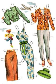 an old fashion pattern for women's clothing, including pants and top with ties