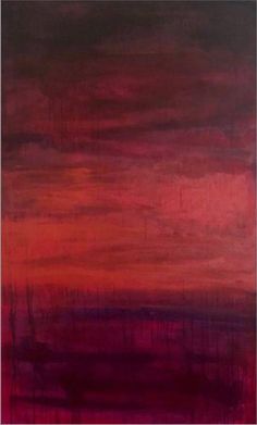 an abstract painting with red and purple colors