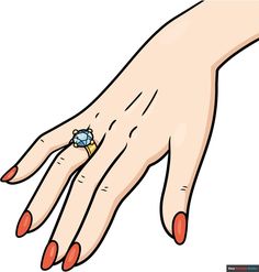 a woman's hand with an engagement ring on it