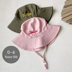 Require swift delivery for your order? Opt for our EXPEDITED SHIPPING option to prioritize your purchase: https://www.etsy.com/listing/1663107421/rush-order-expedited-shipping Make this summer unforgettable for your little one with our custom name kids hats! Crafted with care and style, these caps are the perfect addition to any sunny adventure: ✨ Personalize with your child's name for a unique touch! ☀️ Designed to keep your little one cool and comfortable all summer long. 🎨 Crafted from luxuriously sun protective polyester SIZES: XS: for kids 0~8 months, head size 17-18 in/ 44-46cm S: for kids  6~24 months, head size 18 1/2 -19 1/2 in/ 48-50cm M: for kids 2-6 yrs, head size 20 1/2 -21 1/2 in/ 52-54cm Don't miss out on the summer fun! Order now and give your child a hat they'll love to w Personalized Cotton Birthday Hat, Summer Hats With Letter Print For Gifts, Summer Letter Print Hat For Gift, Cute Letter Print Hats For The Beach, Cute Beach Hats With Letter Print, Pink Summer Birthday Hat, Cute Cotton Hats For Birthday, Pink Bucket Hat For Playtime, Cute Cotton Birthday Hats