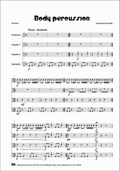 sheet music with the words body pereurion written in black and white ink on it