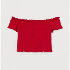 Super Cute Going Out Top. Can Be Casual Or Fancy. Very Comfortable. Never Worn. Red Ruffled Stretch Tops, H&m Red Spring Tops, H&m Red Tops For Summer, Red H&m Tops For Spring, H&m Red Tops For Spring, Red Stretch Ruffle Tops, Fitted Red Smocked Top With Ruffles, Red Smocked Top With Ruffles For Summer, Red Smocked Bodice Top For Summer