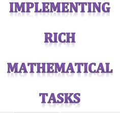 the words are written in purple and black on a white background that says, implementing rich