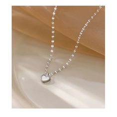 Heart Necklacemeasurement is cm.Product Information Material: Copper, Shell Color: Silver Elegant White Chain Necklace For Valentine's Day, Heart-shaped Chain Necklace For Wedding, White Sterling Silver Heart Necklace With Clavicle Chain, White Clavicle Chain Necklace For Valentine's Day, Elegant Heart Necklace For Jewelry Making, White Heart Cut Clavicle Chain Jewelry, Elegant Silver Heart Beads Necklace, White Heart Pendant Necklace With Clavicle Chain, Heart Bead Chain Necklace With Heart Pendant