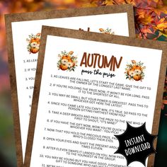 autumn poem printable for kids