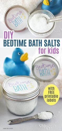 DIY relaxing bath salts made with kid safe essential oils and simple ingredients for a better bedtime. Essential Oil Crafts To Sell, Homemade Products To Sell Ideas, Diy Bath Products To Sell, Bath Salts Recipe Essential Oils, Diy Bath Salts With Essential Oils, Kid Safe Essential Oils, Bath Salts Diy Recipes, Diy Bath Salts, Bath Salt Jars