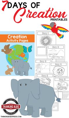 an elephant and other animals are featured in this free printable worksheet for kids