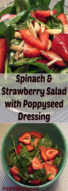 spinach and strawberry salad with poppy seed dressing