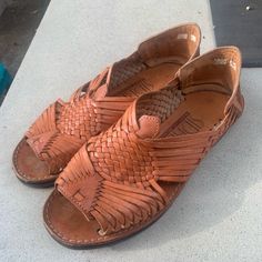 Bought These Brand New For $80 In A Size 9. I Wore A Few Times But They Are Too Big For Me, More Of A Size 10. From Manufacturers Website: Sidrey Is The Premier Brand For Huarache Sandals. Handcrafted With Authentic Leather And With An Attention To Detail These Huaraches Are Stylish, Comfortable, And Durable. With A Focus On Style, Craftsmanship, And Tradition -- Making Huaraches Available In Whole And Half Sizes. Vintage Leather Sandals For Beach, Vintage Leather Sandals For The Beach, Brown Huarache Sandals With Leather Footbed For Summer, Summer Brown Huarache Sandals With Leather Footbed, Summer Vacation Huarache Sandals With Leather Footbed, Casual Huaraches With Woven Sole For Vacation, Casual Leather Huarache Sandals With Ankle Strap, Casual Woven Leather Huaraches For Summer, Spring Brown Woven Leather Huaraches