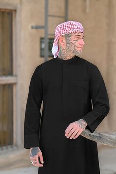 Handcrafted in Dubai Japanese Anti-Static Material Perfect for Summer Months Close Collar Style with Press Button Front Hidden Zip Opening 1 Front Pocket 2 Side Pockets Comfort and Durability Colour: Black Composition: Luxury Polyester Traditional Black Tops With Buttons, Arab Hat, Habits Musulmans, Wedding Abaya, Wool Gifts, Mens Fur, Islamic Clothing, Arab Emirates, Cashmere Wool