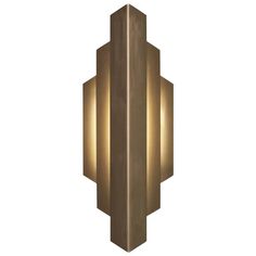 an art deco wall light with two lights on each side and one light in the middle