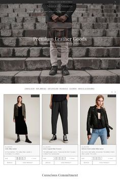 an image of a website page for clothing stores