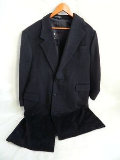 Mens Bill Blass 100% Pure Cashmere Blue Trench Coat Size 40 Condition: Preowned  • Button needs sewed. White marks on the inside of the coat at the top middle. Comes from a clean, smoke free home! Please examine ALL photos carefully. Returns are accepted  within 30 days  of buyer receiving item. Buyer is responsible for return shipping.  We ship internationally     It is important to us that you are satisfied with your  purchase. Let us  know of any problems or concerns and we would be happy to Business Long Outerwear With Button Closure, Classic Long Solid Pea Coat, Formal Long Sport Coat With Buttons, Classic Long Single Breasted Pea Coat, Classic Tailored Long Outerwear, Classic Long Pea Coat With Button Closure, Formal Long Sport Coat With Button Closure, Long Formal Outerwear With Button Closure, Classic Long Pea Coat