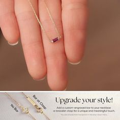 14k 18k SOLID Gold Ruby Necklace, Natural Ruby Necklace, July Birthstone Baguette Necklace, Dainty Ruby Choker Necklace, Baguette Ruby Charm Necklace Christmas gift Material: Solid Gold (real gold, not gold plated or gold filled material) Karat: 14k (585) 18k (750) - optional Pendant Width:  5.70 cm Pendant Height:  2.20 cm The ruby stone color may be slightly different than the photo. You can customize your chain length and thickness. Necklace Length - 14 inches (choker), Necklace Length - 15 i Gold Ruby Necklace, Baguette Necklace, Urn Jewelry, Ruby Necklace, Ruby Stone, Chain Extenders, July Birthstone, Ruby Jewelry, Pet Necklace