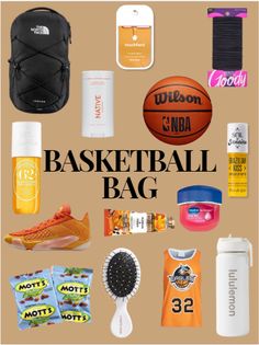 the basketball bag is packed with items to be used for sports games and other activities