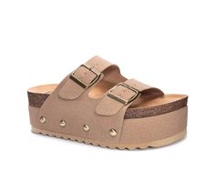 The Pueblo just hits different with its softy twin buckle upper and cork finish footbed. Synthetic upper, Dual upper strap with adjustable buckles, Slip on for easy entry,2.5\ platform height, Open round toe, Lightly padded contoured footbed, Cork wrapped footbed, Synthetic outsole | Women's Dirty Laundry Pueblo Platform Footbed Sandals in Taupe Size 8 Double Strap Cork Footbed Sandals With Buckle, Double Strap Cork Footbed Sandals With Buckle Closure, Spring Cork Sandals With Buckle Closure, Spring Cork Footbed Sandals With Buckle Closure, Dirty Laundry, Footbed Sandals, Platform Sandals, Faux Suede, Womens Sandals