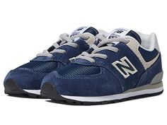 New Balance Kids 574 Bungee Lace (Infant/Toddler) | Zappos.com Kids New Balance, New Balance Kids, Toddler Boy Shoes, Boys Sneakers, Kids Luggage, Luxury Store, Eva Foam, New Balance Sneaker, Navy White