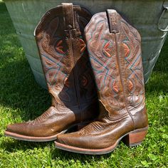 Tony Lama Cowgirl/Cowboy Boots -Size 7b -Worn Once, Practically Brand New! -Very Comfortable -Chocolate Brown Leather With Two Toned Blue And Orange Stitching! -Snip Toe Open To Offers Country Style Distressed Brown Boots For Ranch, Distressed Brown Western Boots For Western-themed Events, Western Distressed Brown Boots For Western-themed Events, Western Style Distressed Brown Boots For Western-themed Events, Rugged Brown Boots For Country Events, Southwestern Style Snip Toe Boots For Country Events, Country Style Snip Toe Boots For Country Events, Brown Western Boots For Western-themed Events, Vintage Brown Western Boots For Fall