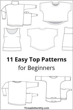 the front and back view of an easy top pattern for beginners