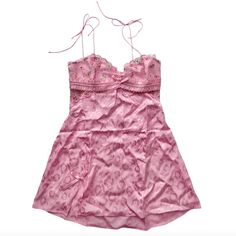 This Listings Is For A Victoria's Secret Slip Dress. It Is New, With The Tag. No Underwire No Padding Pink With Floral Print Ribbon Detail At Chest Embroidered Mesh Maisie Victoria Secret Slip Dress, Lemon Dress, Printed Ribbon, For Love & Lemons, Love And Lemons, For Love And Lemons, For Love, Victoria Secret, Pink Floral