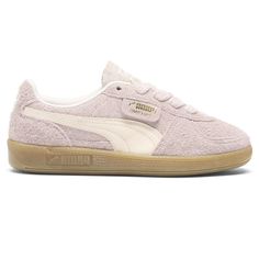 Straight from the archives, it's the PUMA Palermo. This classic terrace shoe is revived today with its signature T-toe construction. This sneakers features a hairy suede upper with a leather Formstrip. $79.95 Puma Shoes Women Sneakers, Womens Pink Sneakers, Puma Shoes Women, Puma Palermo, Puma Suede, Pink Sneakers, Lace Up Sneakers, Pumas Shoes, Palermo