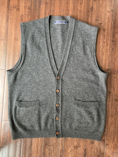 Nice used condition- no rips, tears or holes Gray, button front 109% pure new wool Please see photos for measurements Thank you for looking! Men’s Woolovers Large Gray V-Neck Button Front 100% Wool Sweater Vest Large. Condition is "Pre-owned". Shipped with USPS First Class. Button Up Sweater Vest Outfit Men, Casual Sweater Vest With Buttons, Casual Fall Vest With Button Closure, Casual Vest With Button Closure For Fall, Casual Button Closure Vest For Fall, Classic Wool Vest With Button Closure, Classic Button-up Vest For Fall, Classic Sweater Vest With Button Closure For Work, Classic Sweater Vest With Button Closure For Fall