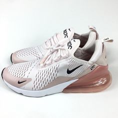 Nike Air Max 270 Light Soft Pink Black AH6789 604 Womens Size 11. Condition is New No Box Shipped with USPS Priority Mail. Soft Pink Shoes, Tan Sneakers, White Casual Shoes, Pink Running Shoes, White Sneakers Women, Pink Sneakers, Nike Air Max 270, Air Max 270, Low Light