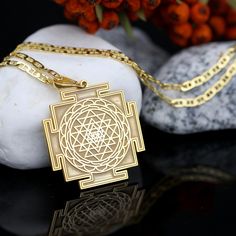 Welcome to Miss Karma Jewelry Sri Yantra jeweled necklace on 925 silver and 14k solid real gold. -DETAİLS - You can write on the back of the necklace. - The model length in the photo is 24 mm. - 14 carat solid gold or 925 sterling silver - The necklace/pendant can also be purchased without a chain. - You can choose the material you want and the production will be done accordingly. -The thickness of silver and plated pendants is 1,2 mm. -The thickness of the gold necklace is 0,8 mm. -DESCRIPTION - Material High Quality 925 Sterling Silver, 14 Karat Gold - Plating Gold, Silver, Rhodium plating, Gold plating, Gold gilding - This product is handcrafted in our workshop. A beautiful gift for yourself, your family and friends. - Visit our store for all our jewellery. -HOWTOORDER - Simply select t Spiritual White Gold Plated Jewelry, Gold Brass Locket Necklace, Spiritual 14k Gold Locket Necklace, Gold Locket Necklace In Brass, Gold Temple Jewelry Necklaces As Gift, 14k Gold Medallion Necklace In Spiritual Style, Symbolic White Gold Tarnish-resistant Necklace, Handmade 14k Gold Spiritual Necklace, Spiritual 14k Gold Locket Jewelry