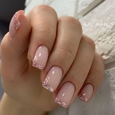 Pale Neutral Nails, Bridesmaid French Manicure, February French Tip Nails, Natural Nails Winter Colors, Bright Nails 2023, Winter Nails 2023 Trends Short, Square Nail Inspiration, Nail Inspiration Square, French Tip Nails Trendy