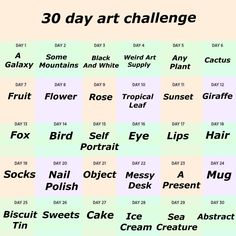 the 30 day art challenge is here to help you learn how to use font and numbers