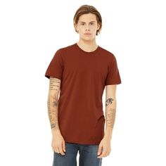 Bella + Canvas Unisex Jersey Short-Sleeve T-Shirt - 3001C, Bella + Canvas, 3001C, RUST, 4XL, T-Shirts, Plain Short Sleeve T Shirts Wholesale, 4.2 oz., 100% Airlume combed and ring-spun cotton, 32 singles; Unisex sizing; retail fit; Fitted at bicep; shoulder taping; Sideseamed; Tear-away label; For heather colors please look under style #3001CVC Color: Gray.  Age Group: adult. Plain Shorts, Hannibal Lecter, Blank T Shirts, Wholesale Shirts, Knit Shirt, Jersey Tee, Unisex Shorts, Modern Fit, Jersey T Shirt