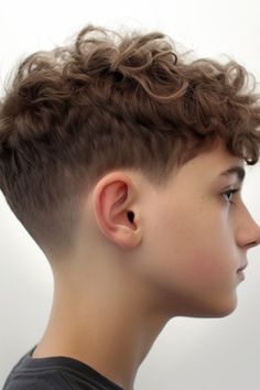 Hair Cuts For Boys Curly, Wavy Boys Hairstyle, Fades With Curly Hair, Permed Boys Hair, Boys Long Hair On Top Short On Sides, Boy Cut Curly Hair, Teen Boy Wavy Haircut, Boys Hair Permed On Top, Wavy Hair Boys Haircuts