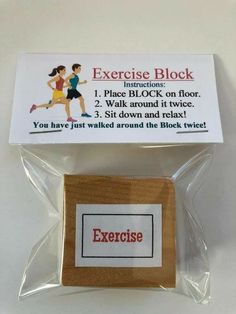 an exercise block with instructions on it