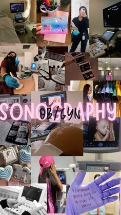 a collage of photos with the words sonson of photography in pink and purple