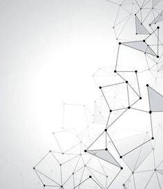 an abstract background with lines and dots in the shape of triangles on a white surface