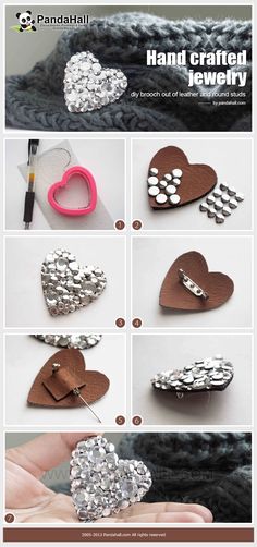 the instructions for making hand crafted heart brooches