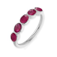 Elegant oval ruby bezel ring with big sparkle. Horizontally set ovals on a round diamond band, make this ring ultra comfortable and virtually snag proof. Perfect for wedding bands, anniversary bands or marking any special life occasion. Set in your choice of 14k or 18k gold. Unique Promise Rings, Ruby Bands, Promise Ring Gift, Bezel Ring, Birthday Ring, Big Rings, Proposal Ring, Rings Cool, Solid Gold Rings