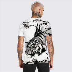 Hombre Unisexo Camiseta Tigre Estampados Cuello Barco Verde Trébol Amarillo Gris Blanco Impresión 3D Diario Festivos Manga Corta Estampado Ropa Design Casual Grande y alto 2024 - $12.99 Fitted White Sublimation Design Top With All Over Print, Fitted White Shirt With All Over Print, White Digital Print Top For Summer, Fitted Sublimation Short Sleeve With Graphic Print, Summer Crew Neck Sublimation Design With All Over Print, Fitted Crew Neck Shirt With All Over Print, Fitted White Sublimation Design With All Over Print, White Short Sleeve Top With Digital Print, White Fitted Sublimation Design With All Over Print