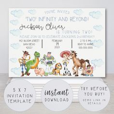 the toy story birthday party printables are available for any child's age