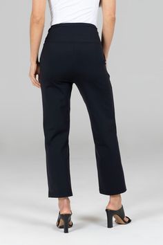 Why we love this: Meet our new Straight Leg Ankle Pant from our Fall Collection! Elegantly fitted for maximum comfort and ultimate polish, these black dress pants will meet all your day-to-day needs. Features: KiraGrace PowerStrong: Feels like cotton & keeps you dry Ultra High-Rise 26" inseam Slimming waist band w/side pockets Made in U.S.A. of imported fabric Waist: High-Waisted (12.5" Rise) Inseam: 26" inseam Leg Shape: Straight leg crop Sizing: True to size Compression: Medium compression Mod Pull-on 4-way Stretch Dress Pants For Work, Black Stretch Ankle-length Dress Pants, Workwear Bottoms With Pull-on Style And Straight Hem, Straight Hem Pull-on Style Bottoms For Workwear, Bottoms With Pull-on Style And Straight Hem For Workwear, Pull-on Style Bottoms With Straight Hem For Workwear, Pull-on Style Bottoms For Workwear, Black Comfort Stretch Straight Pants, Comfort Stretch Straight Dress Pants For Work