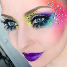 Coachella Make-up, Fete Emo, Makeup Festival, Rainbow Eye Makeup, Coachella Makeup, Fantasy Make-up, Extreme Makeup