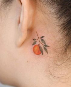 Tangerine Tattoo, Orange Blossom Tattoo, Tattoo Trees, Orange Tattoo, Triangle Tattoo Design, Peach Tattoo, Tattoo Removal Cost, Fruit Tattoo, Evil Eye Tattoo