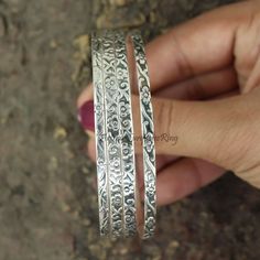 Bohemian Stamped 925 Bangle Gift, Unique Stamped 925 Bangle As A Gift, Unique Sterling Silver Bangle As Gift, Handmade Sterling Silver Bangle In Spiritual Style, Handmade Spiritual Sterling Silver Bangle, Sterling Silver Handmade Bangle Bracelet For Gift, Sterling Silver Stackable Bangle Bracelet Gift, Stackable Sterling Silver Bangle Bracelet As Gift, Nickel-free Sterling Silver Bangle Bracelet