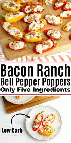 bacon ranch bell pepper poppers with only five ingredients