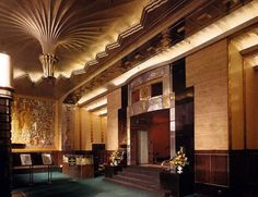 an elegantly decorated lobby in a hotel