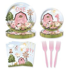 PRICES MAY VARY. 🎈Perfect for farm pink girl first birthday party. 🎁Include:9inch plates *20, 7inch plates *20, napkin *20, fork *20. 🎈EASY-ASSEMBLED: farm pink girl first birthday party plates are very easy to be assembled. 🎁MATERIALS: farm pink girl first birthday party Plates made of high-quality materials. 🎈15 Days MONEY BACK GUARANTEE: We take all the risk out of your purchase by offering a bulletproof 100% money back 15 days guarantee. HEETON 80Pcs Pink Barn Farm Animals 1st Birthday Party Plates Cow One Farmhouse First Party Supplies Decorations for Girl Baby Bday Pink Barn Farm Party, Pink Farm Birthday Party Target, Birthday Party Plates, 1st Birthday Party, Party Plates, Girl Baby, First Birthday, Farm Animals, 1st Birthday