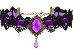 PRICES MAY VARY. GOTHIC GOTH VINTAGE PURPLE VICTORIAN CHOKER NECKLACE: Our Purple Velvet Victorian choker goes with most everyday outfits and look great with goth and vintage clothing and can be used as a Halloween or Valentine's Day costume MATERIALS: Meticulously crafted from high-quality zinc alloy, lace and crystal SIZE & LENGTH: The Pendant measures 1.1 inches in width, 1.29 inches in length. The chain is 12.6 inches, extender chain 2 inches PERFECT GOTHIC VINTAGE JEWELRY GIFT: Perfect Gift Purple Goth Accessories, Vintage Adjustable Choker For Halloween, Gothic Purple Necklace For Halloween, Vintage Costume Necklaces For Halloween, Vintage Adjustable Halloween Choker, Vintage Halloween Costume Necklaces, Vintage Halloween Costume Jewelry, Evil Jewelry, Victorian Choker Necklace